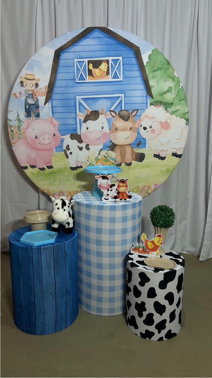 Fazendinha Azul Menino Kit Básico - A FESTA E DECORAÇÃO