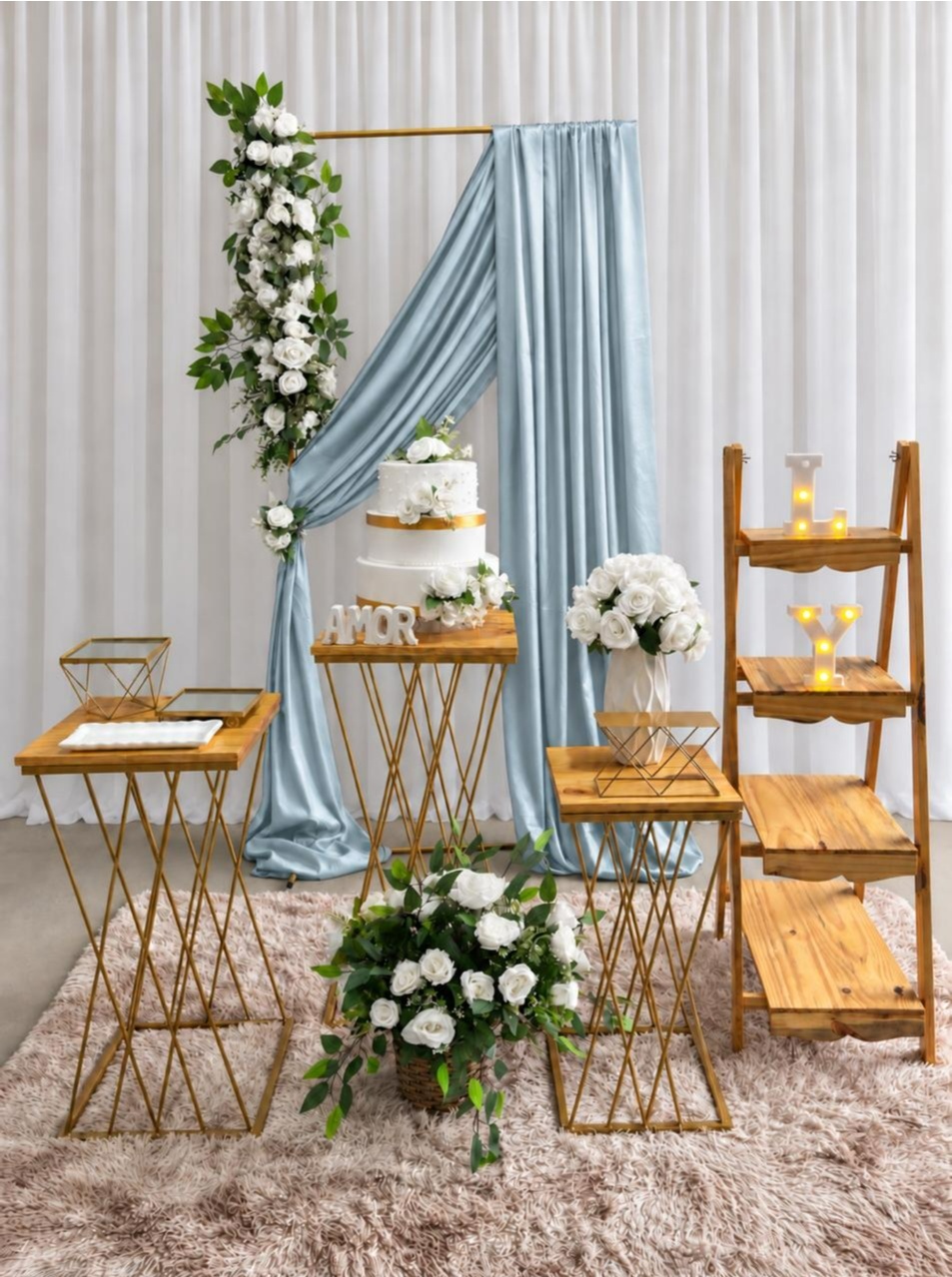 Kit Casamento Azul Claro Com Cortina - A FESTA E DECORAÇÃO