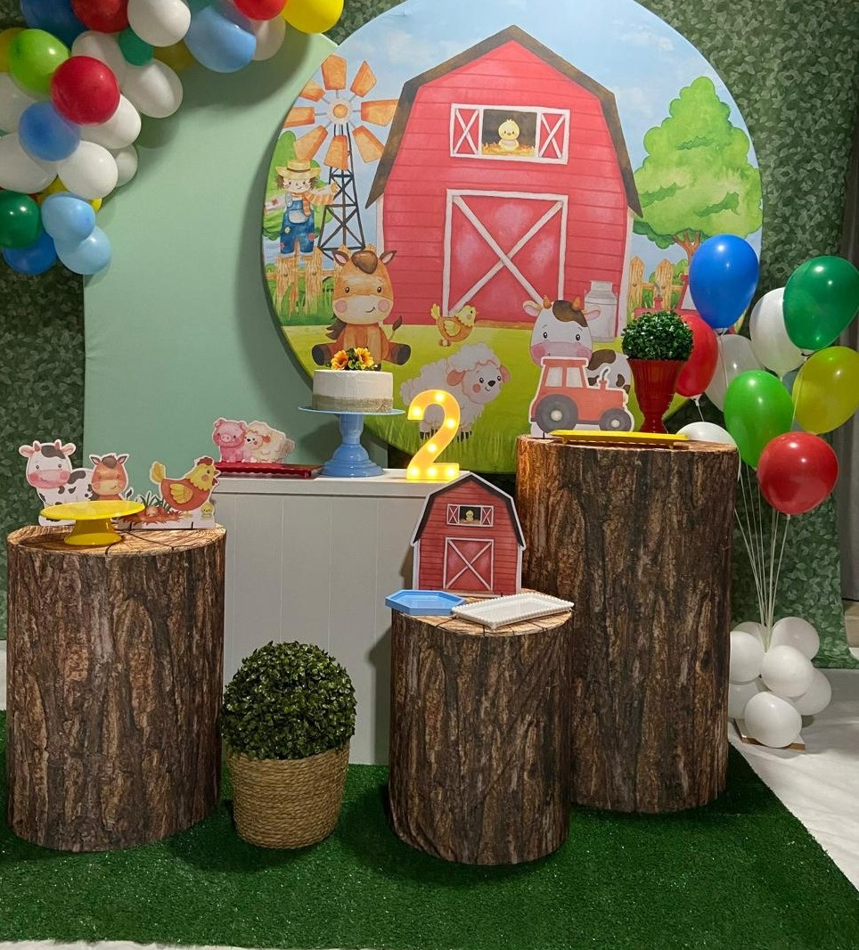 Kit Luxo Fazendinha Menino Tronco - A FESTA E DECORAÇÃO