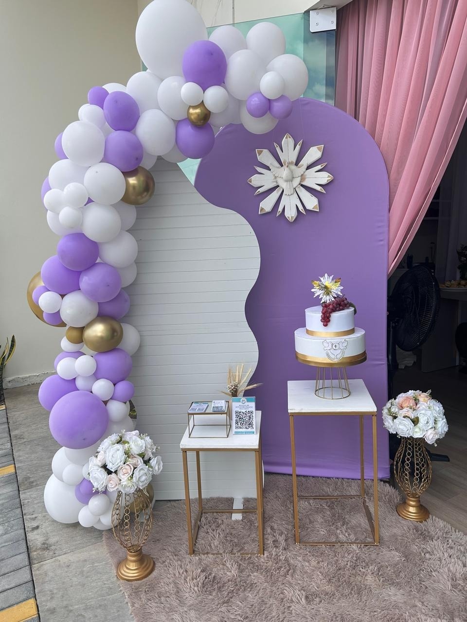 Painel Orgânico Branco E Painel Lilas Kit Super Luxo  - A FESTA E DECORAÇÃO