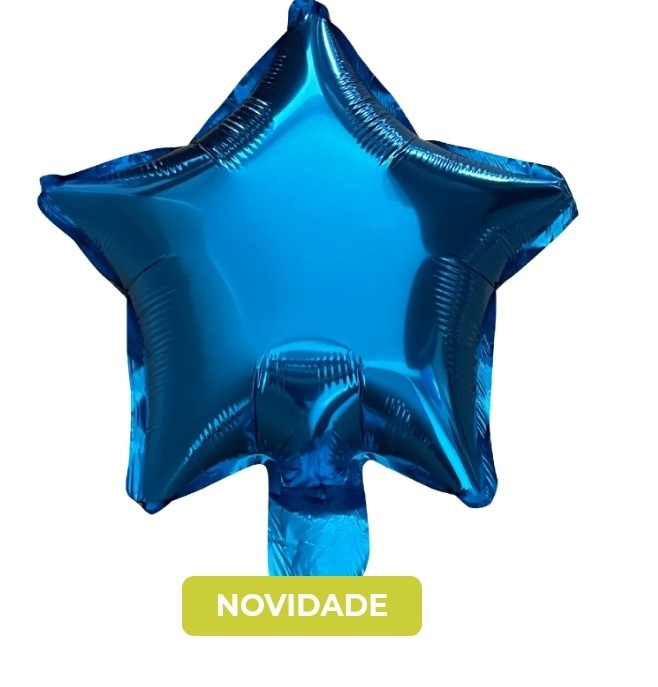Balão Estrela Azul Metalizado 25Cm   - A FESTA E DECORAÇÃO