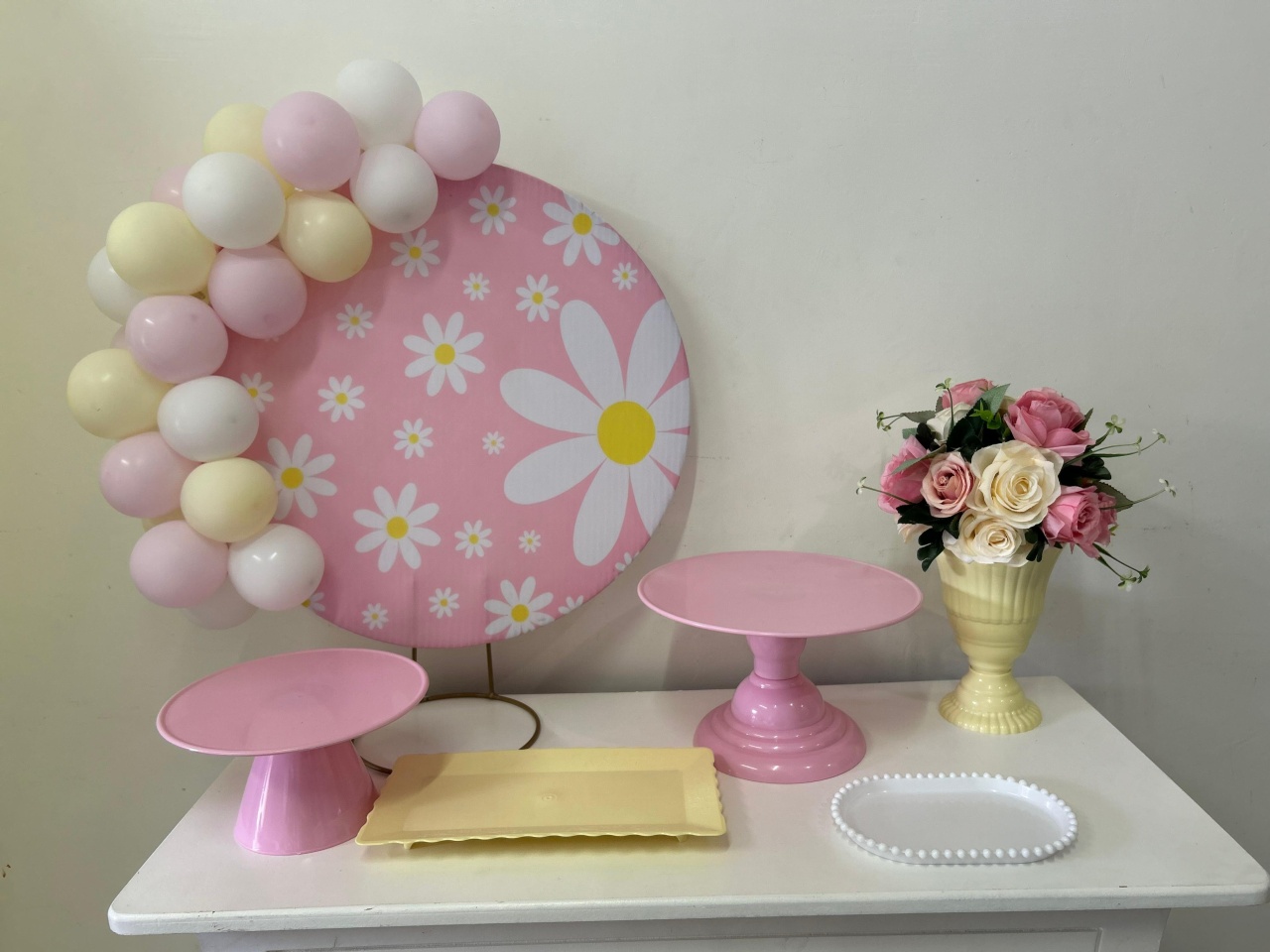 Kit Festa Na Mesa M Margaridas  Rosa - A FESTA E DECORAÇÃO
