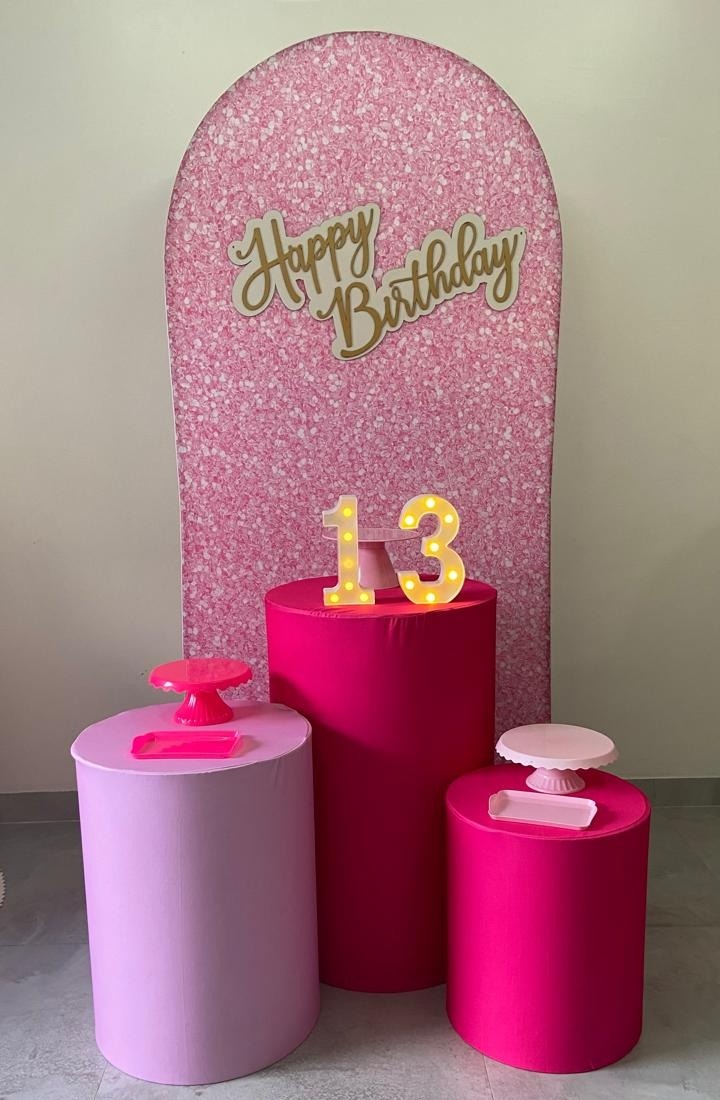 Kit Básico Romano Feminino Gliter Pink / Rosa - A FESTA E DECORAÇÃO