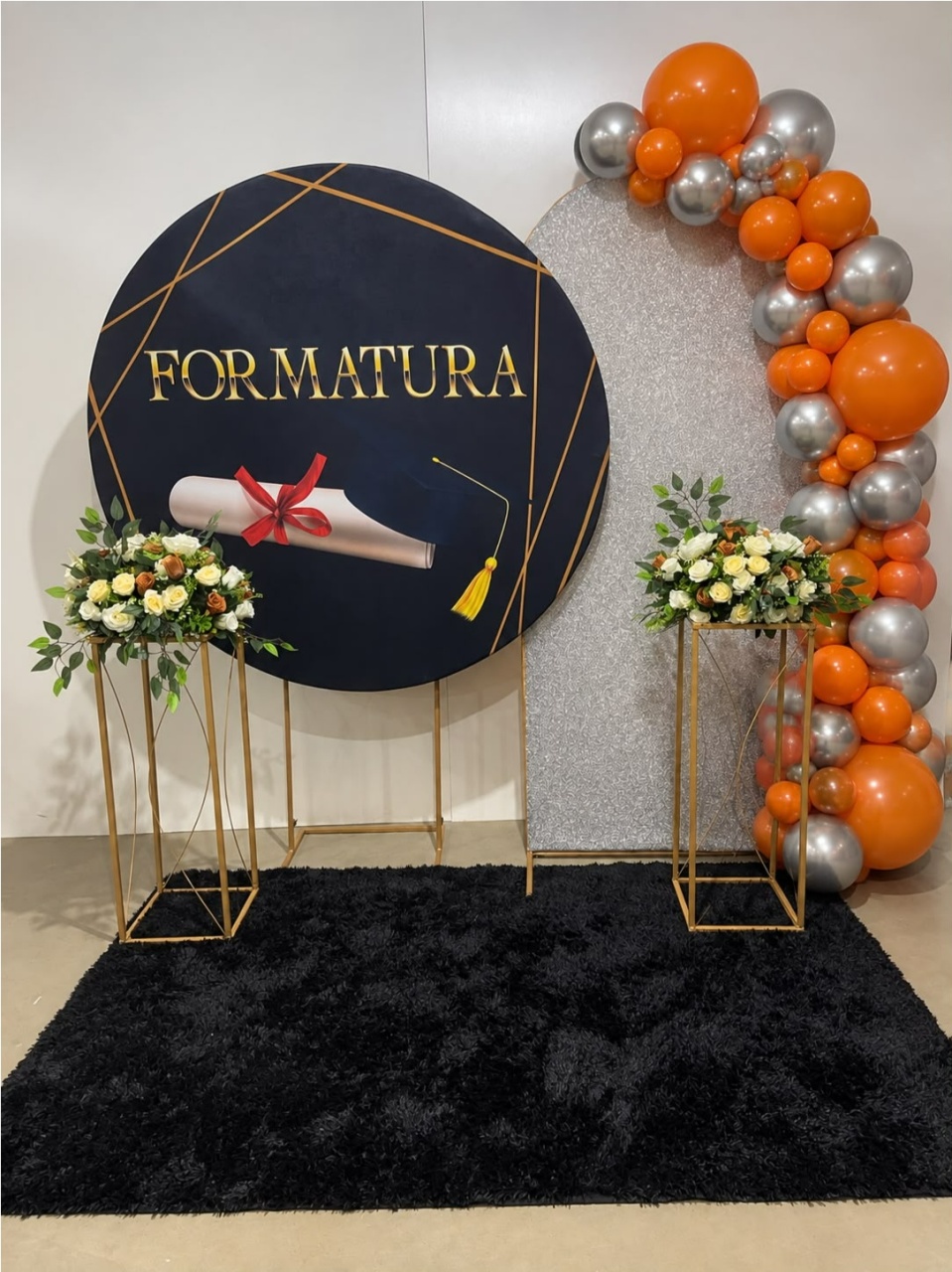 Cenário Formatura Preto E Perata - A FESTA E DECORAÇÃO