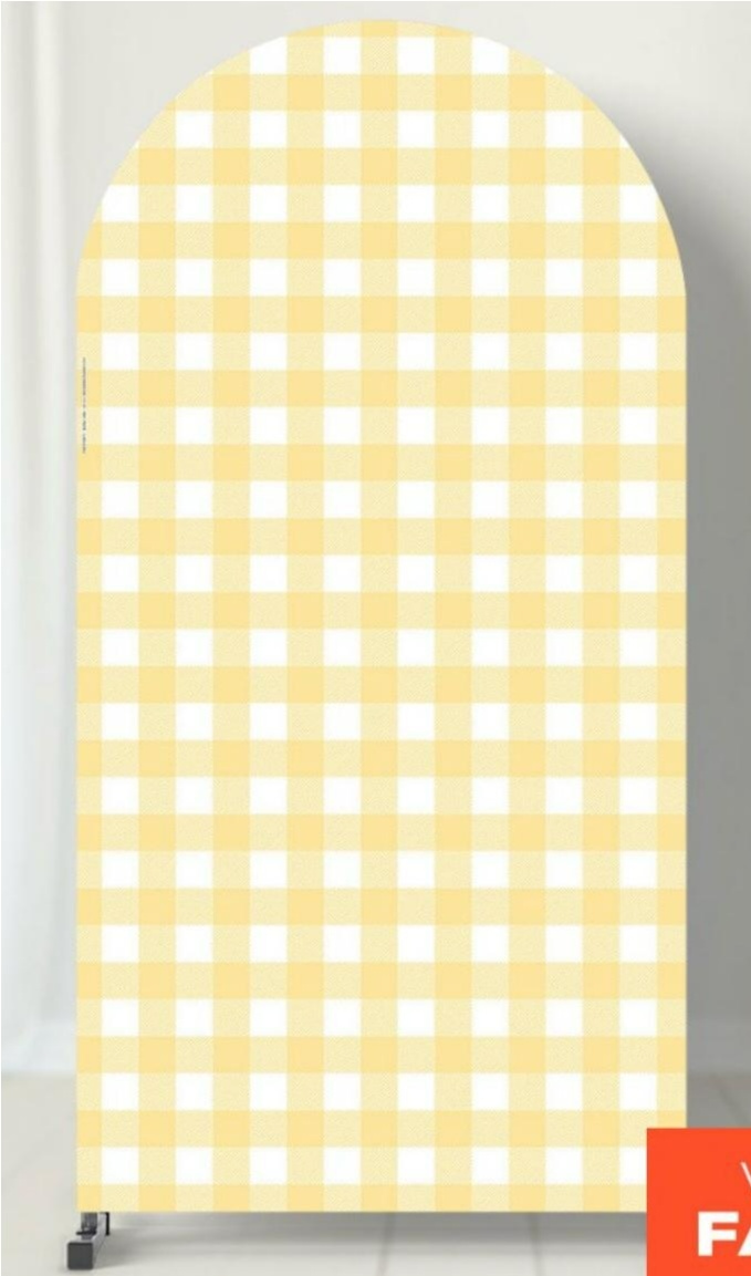 Capa Painel Romano Xadrez Amarelo - A FESTA E DECORAÇÃO