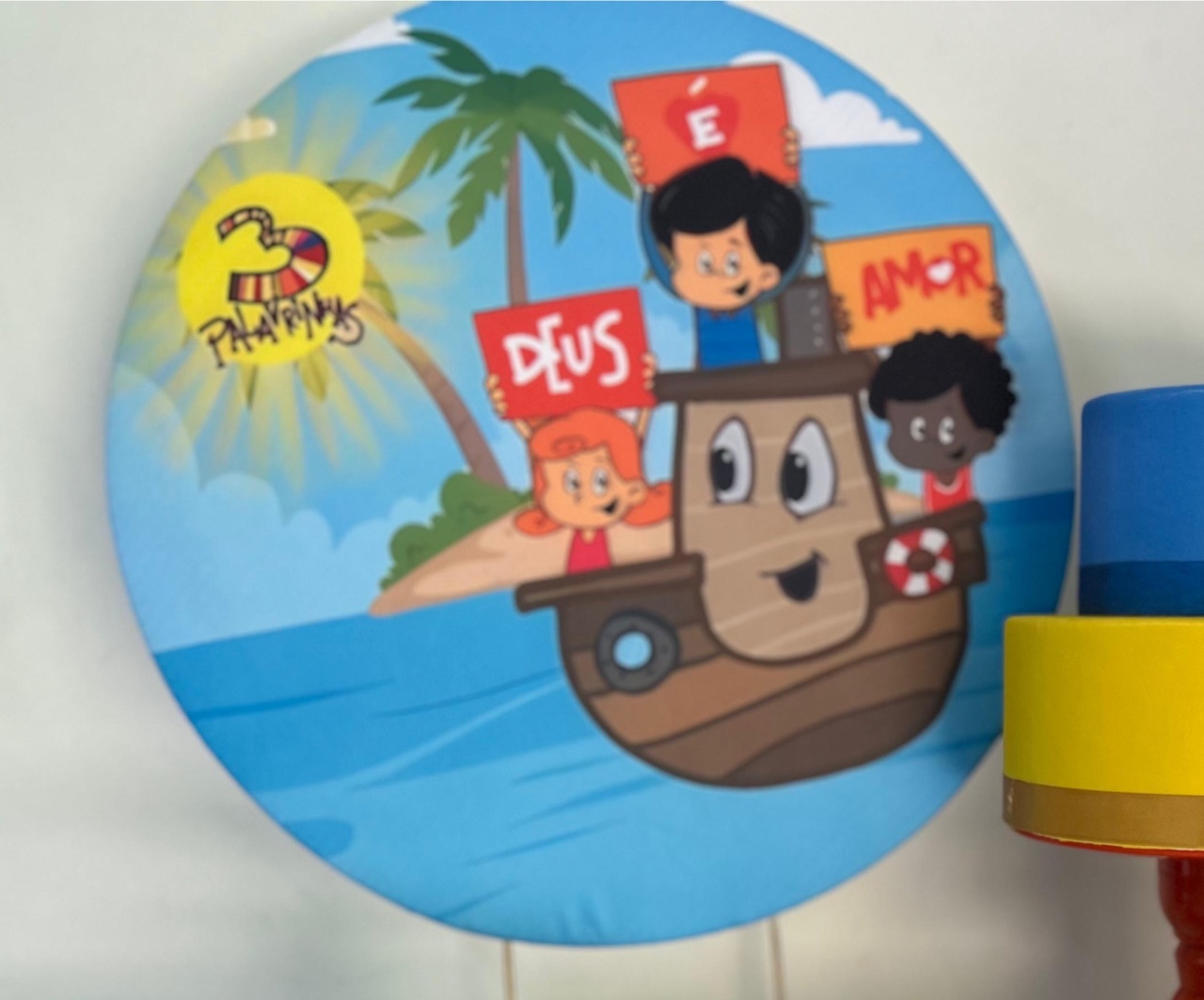 Capa Painel 50X50 3 Palavrinhas - A FESTA E DECORAÇÃO