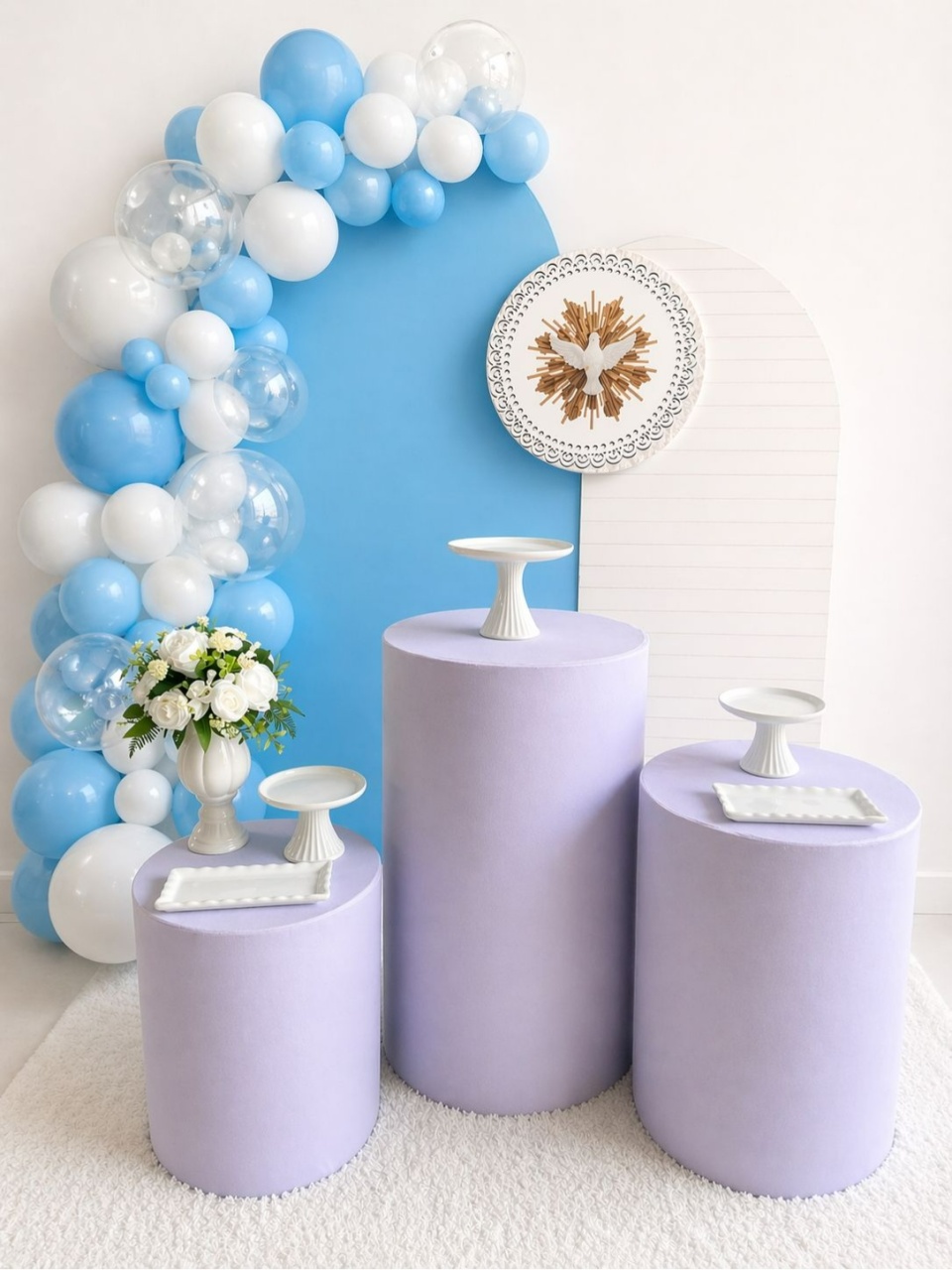 Kit Especial  Espírito Santo  Romano Azul E Branco   - A FESTA E DECORAÇÃO
