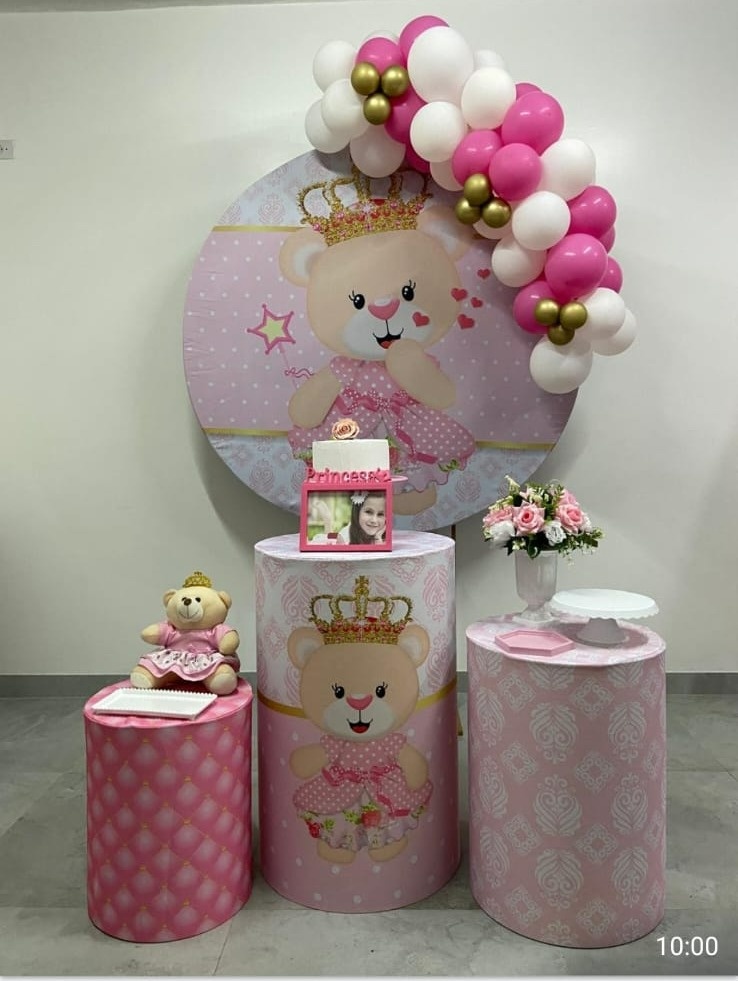 Kit Completo Com Balão Ursa Realeza  - A FESTA E DECORAÇÃO