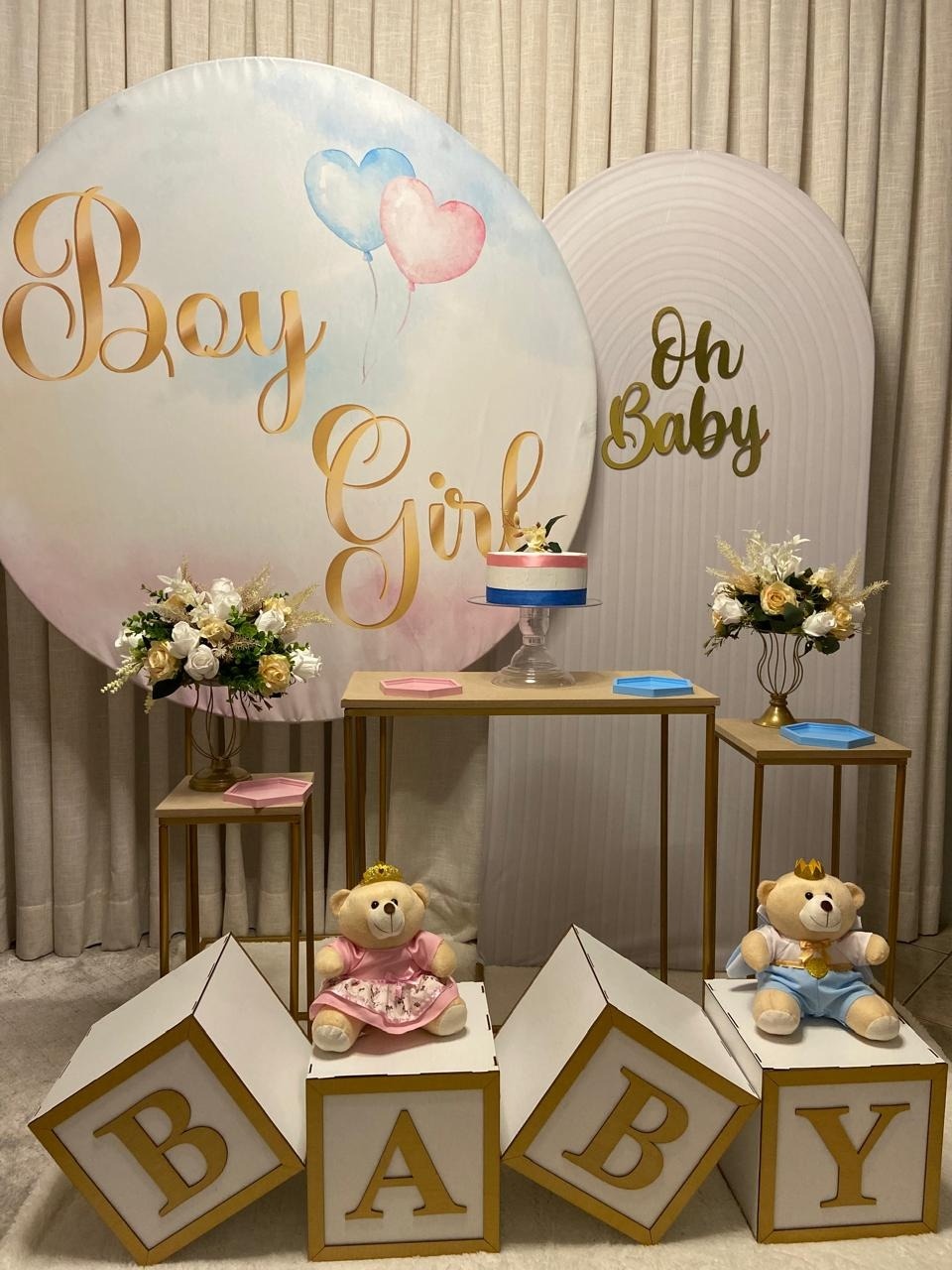 Kit Boy Girl Coração Rosa E Azul Super Luxo - A FESTA E DECORAÇÃO
