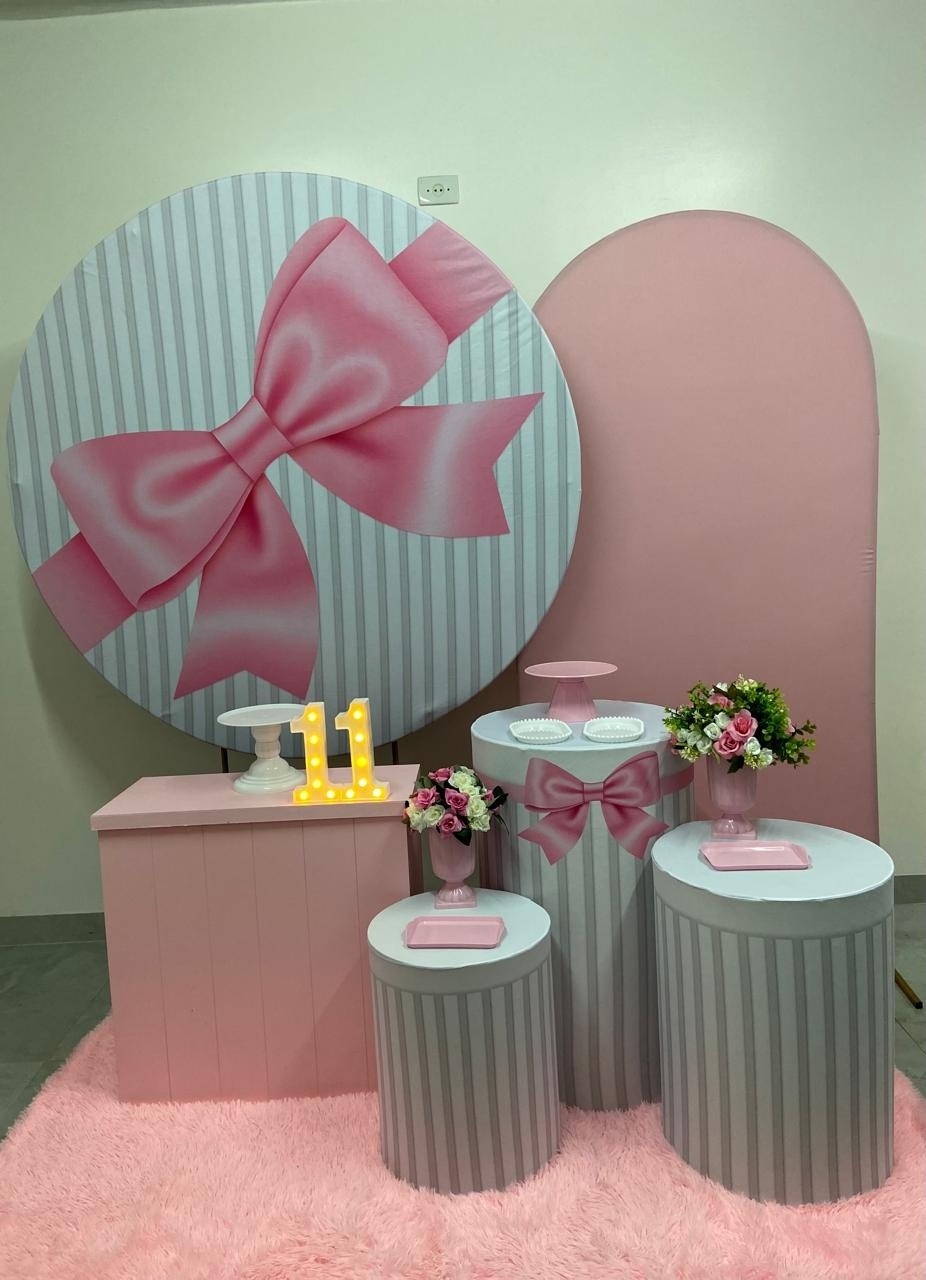 Kit Luxo Laço Rosa - A FESTA E DECORAÇÃO