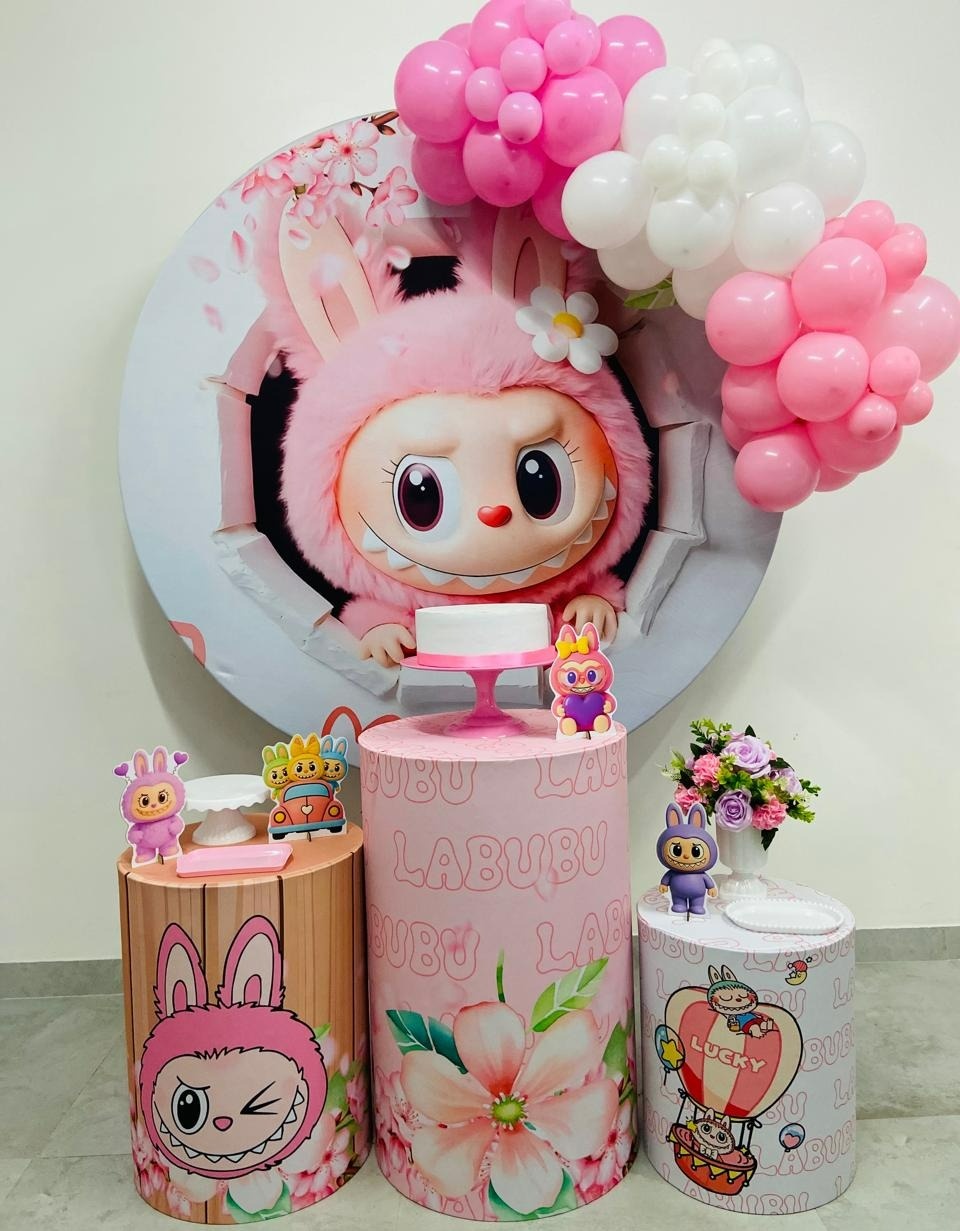 Kit Completo Com Balões Labubu  - A FESTA E DECORAÇÃO