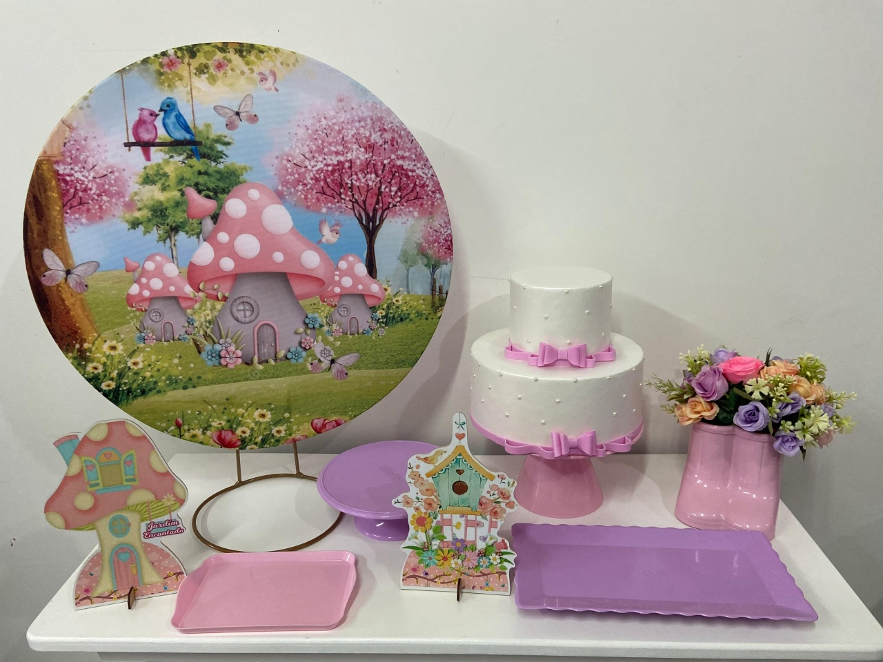 Kit Festa Na Mesa P Jardim Encantado  - A FESTA E DECORAÇÃO