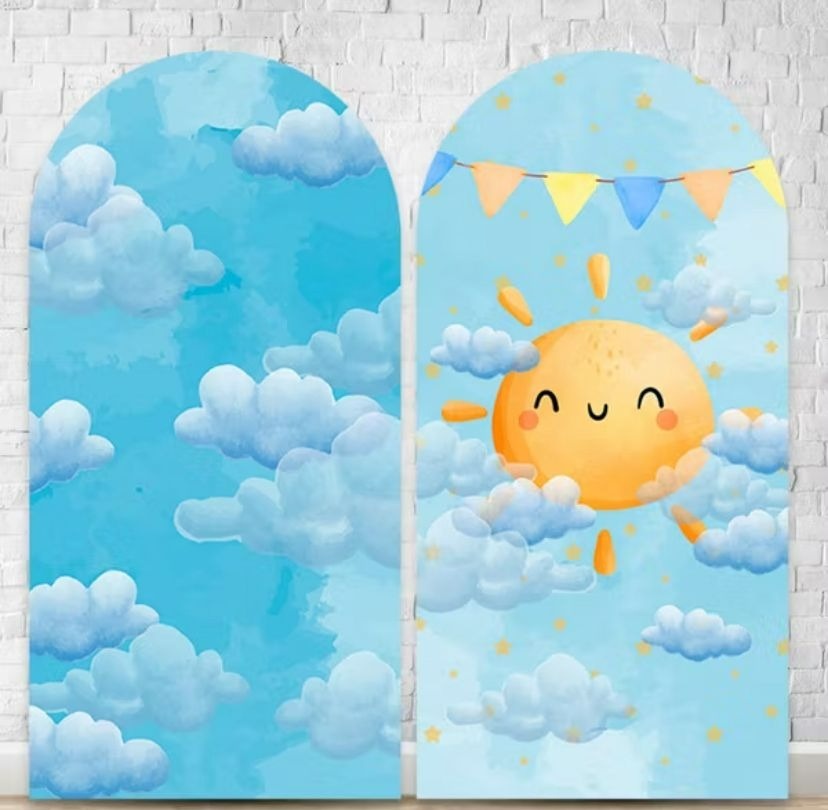 Minha Primeira Volta Ao Sol Azul Capa Romana - A FESTA E DECORAÇÃO