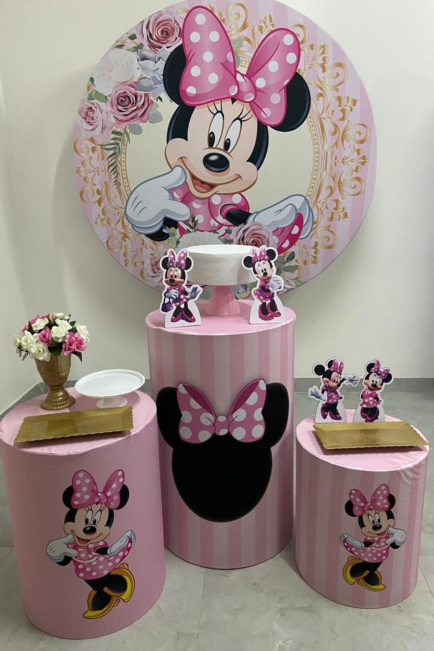Kit Completo Com Balão Minnie Rosa 2  - A FESTA E DECORAÇÃO