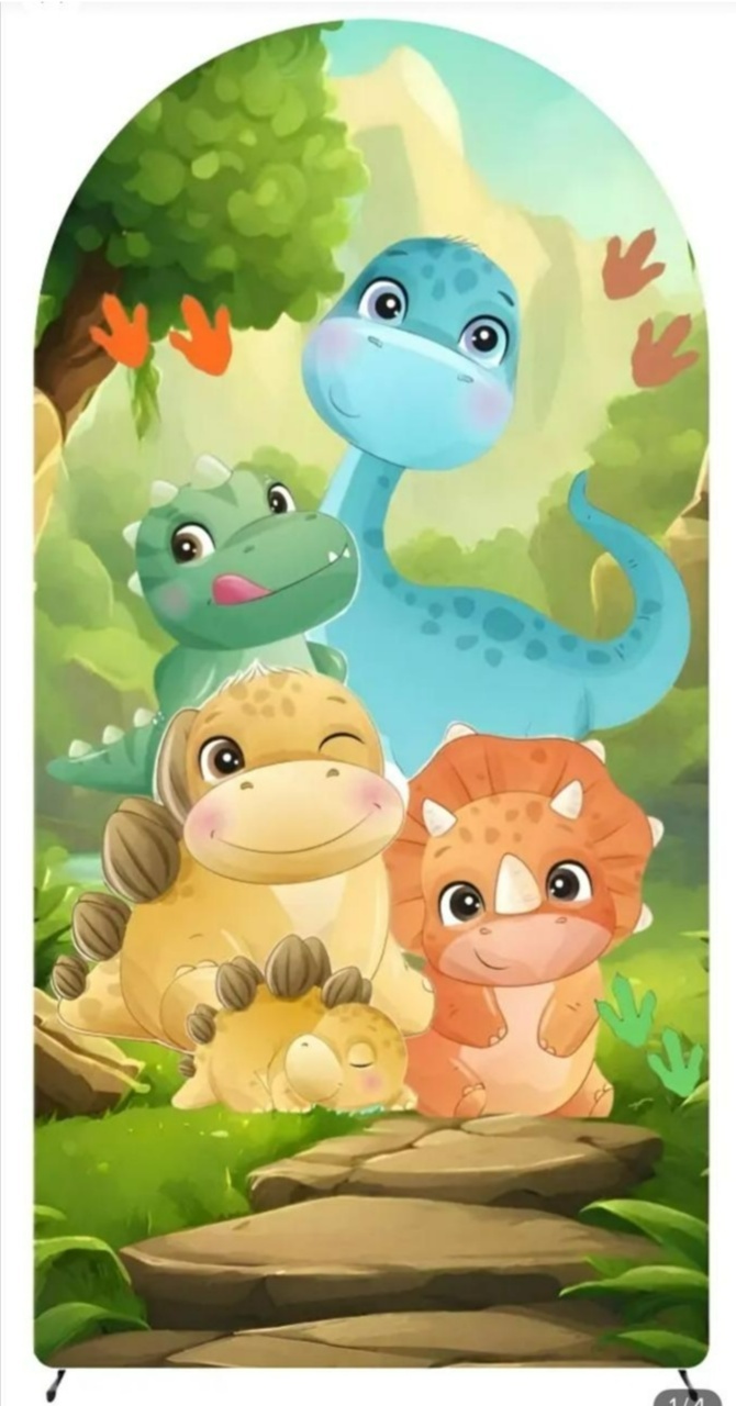 Capa Painel Romano Dino Baby - A FESTA E DECORAÇÃO