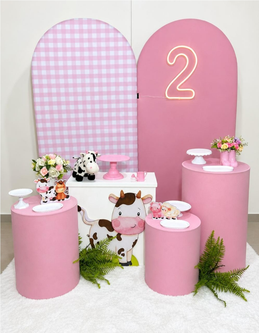 Fazendinha Rosa Kit Romano Composição - A FESTA E DECORAÇÃO