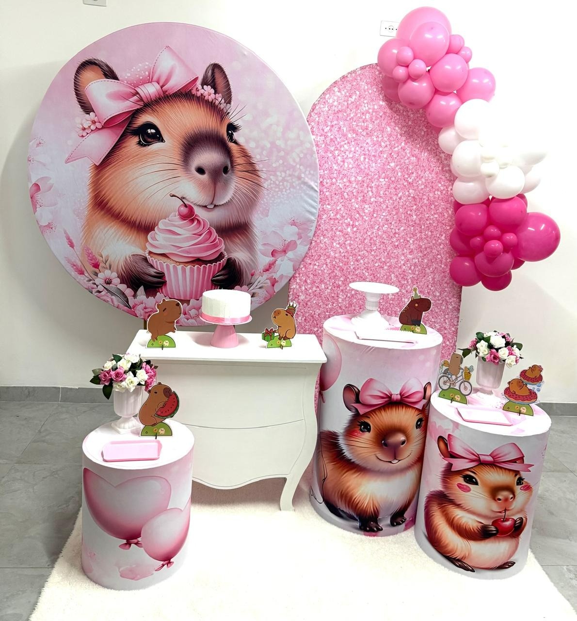 Capivara Rosa Kit Super Luxo - A FESTA E DECORAÇÃO