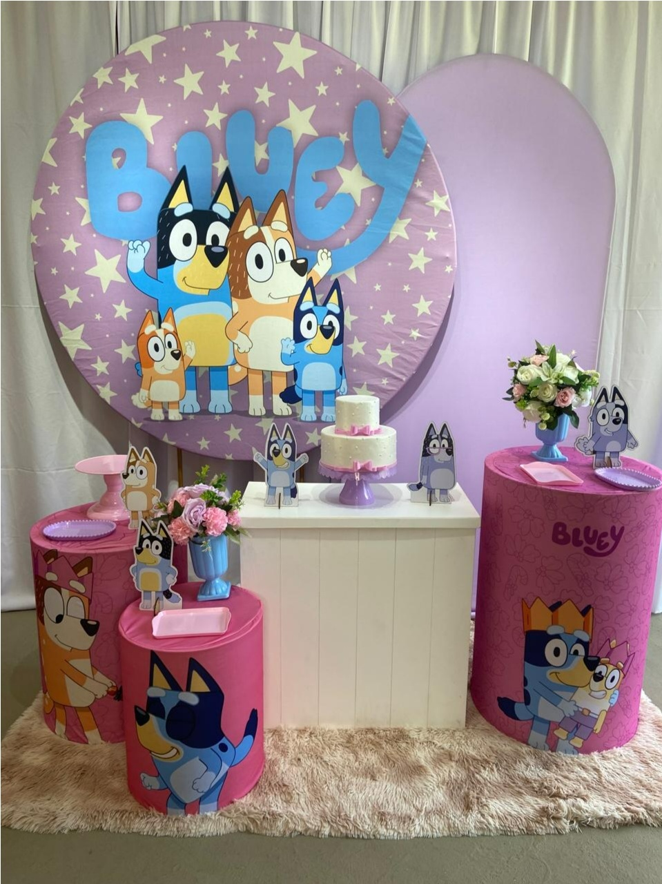Bluey Lilas E Rosa Kit Luxo - A FESTA E DECORAÇÃO