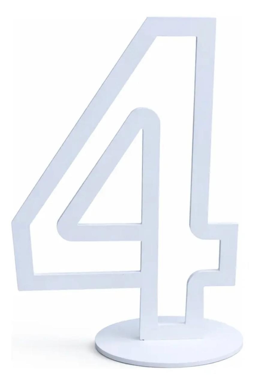 Número 4 de Chão Mdf 60Cm - A FESTA E DECORAÇÃO