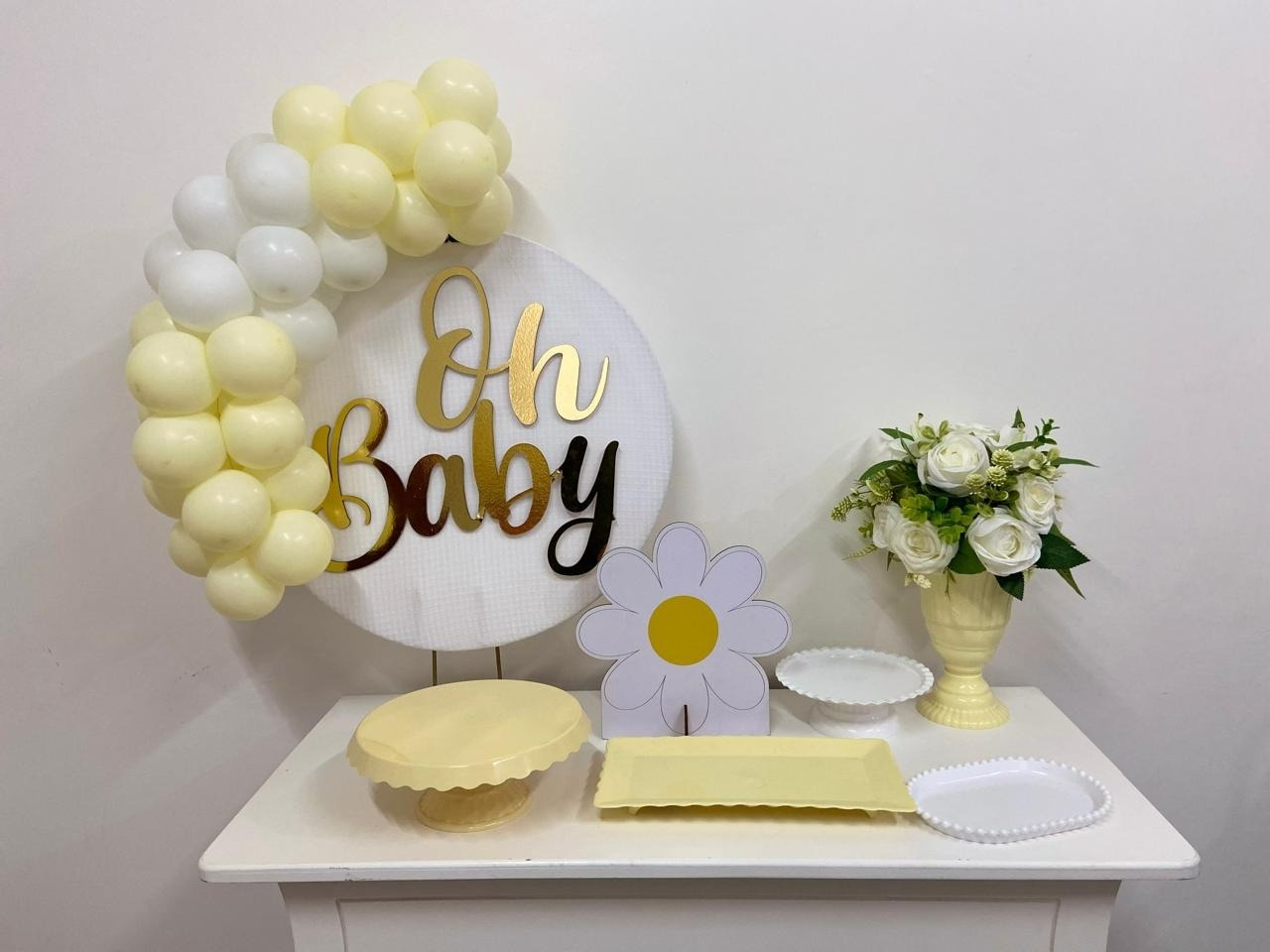 Kit Festa Na Mesa M Oh Baby Amarelo / Margarida - A FESTA E DECORAÇÃO
