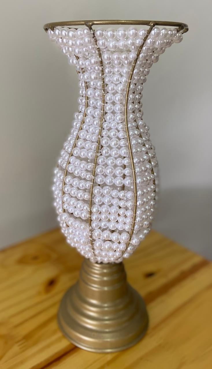 Vaso Pérola Branca M - A FESTA E DECORAÇÃO