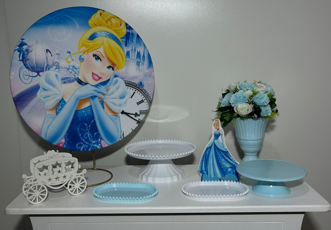 Cinderela Kit Festa Na Mesa P - A FESTA E DECORAÇÃO
