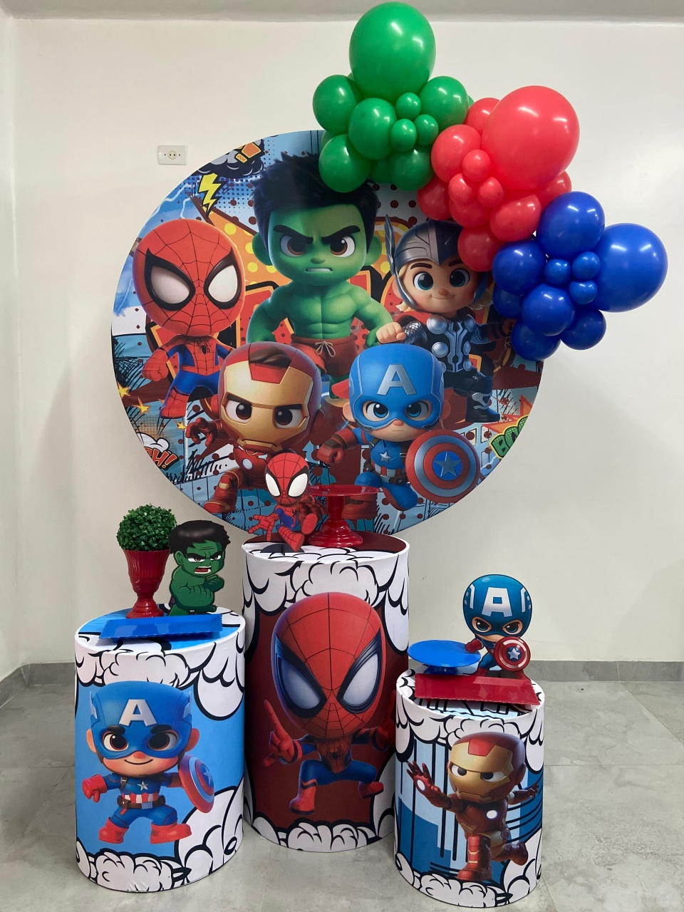 Kit Completo Com Balão Heróis Baby  - A FESTA E DECORAÇÃO