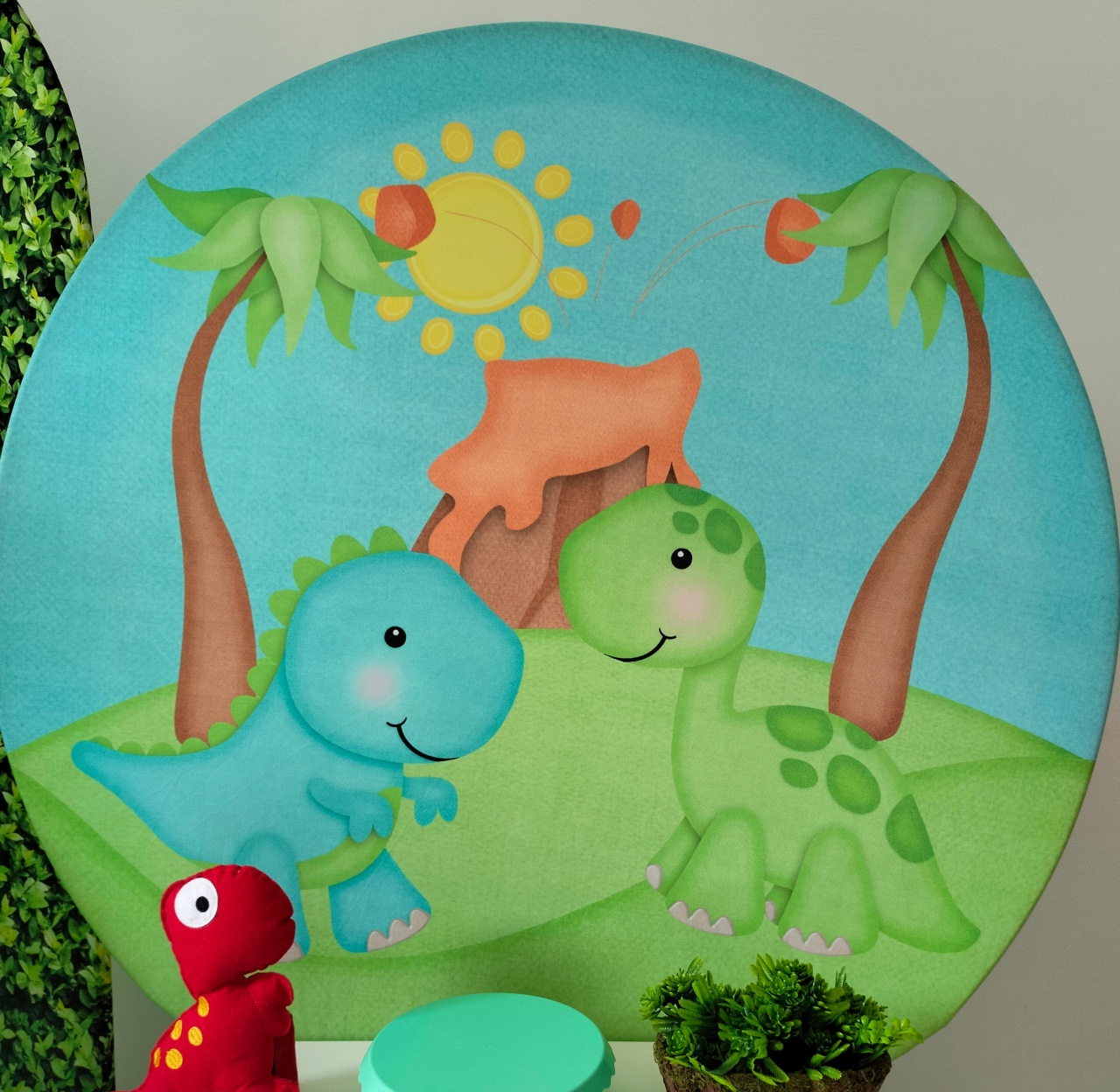 Capa Dino Baby Redondo  1,20 - A FESTA E DECORAÇÃO