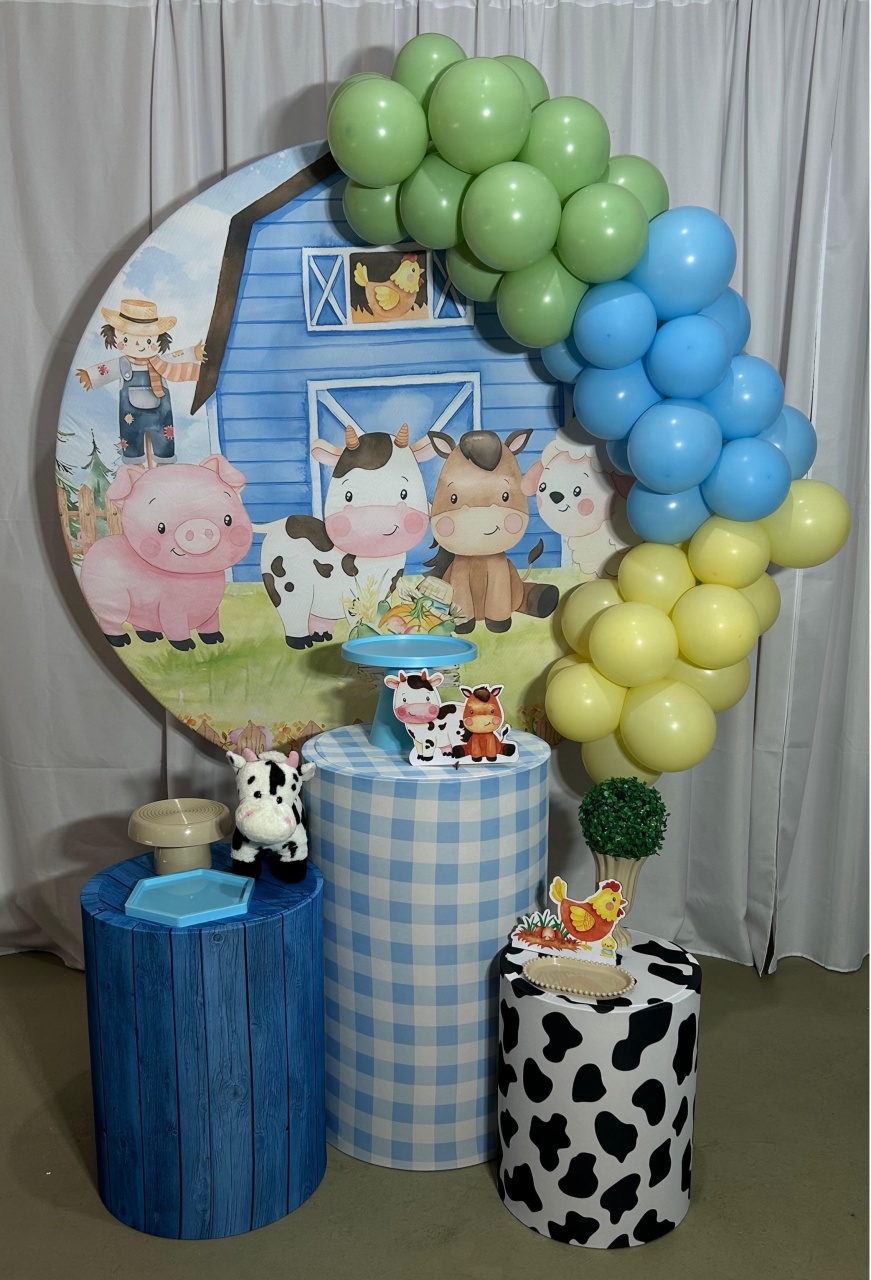 Fazendinha Azul Menino Kit Completo Com Balões - A FESTA E DECORAÇÃO