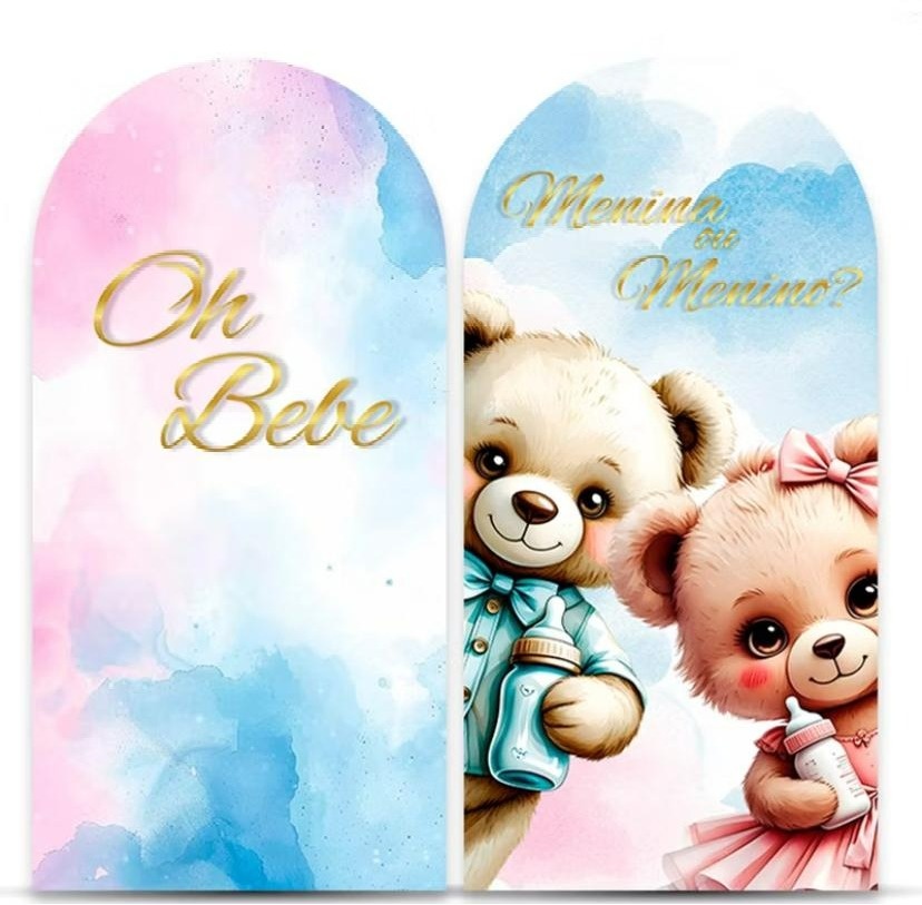 Romano Dupla Face Oh Babe Urso Rosa E Azul  - A FESTA E DECORAÇÃO