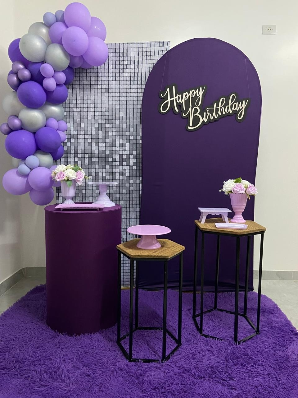 Kit Prata E Roxo Super Luxo  - A FESTA E DECORAÇÃO