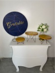 Kit Festa Na Mesa G Gratidão Azul E Dourado  - imagem 2