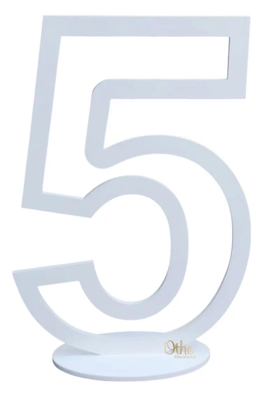 Número 5 de Chão Mdf 60Cm - A FESTA E DECORAÇÃO