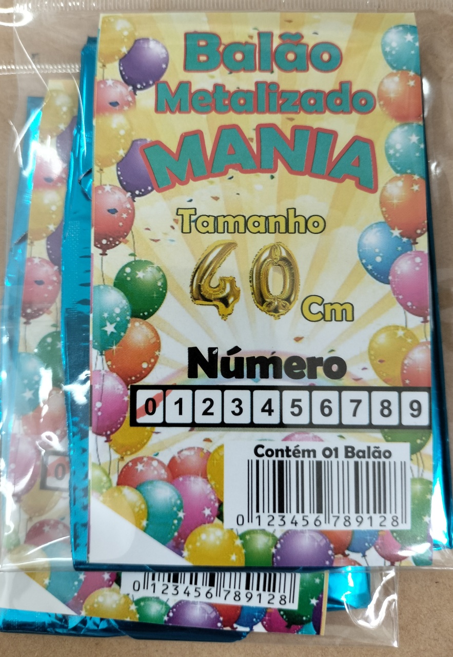 Balão Numero 0 Azul Metalizado 40Cm - A FESTA E DECORAÇÃO