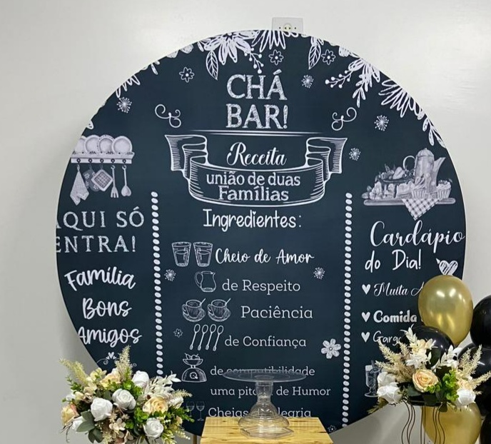 Capa Painel Cha Bar 1,5 - A FESTA E DECORAÇÃO