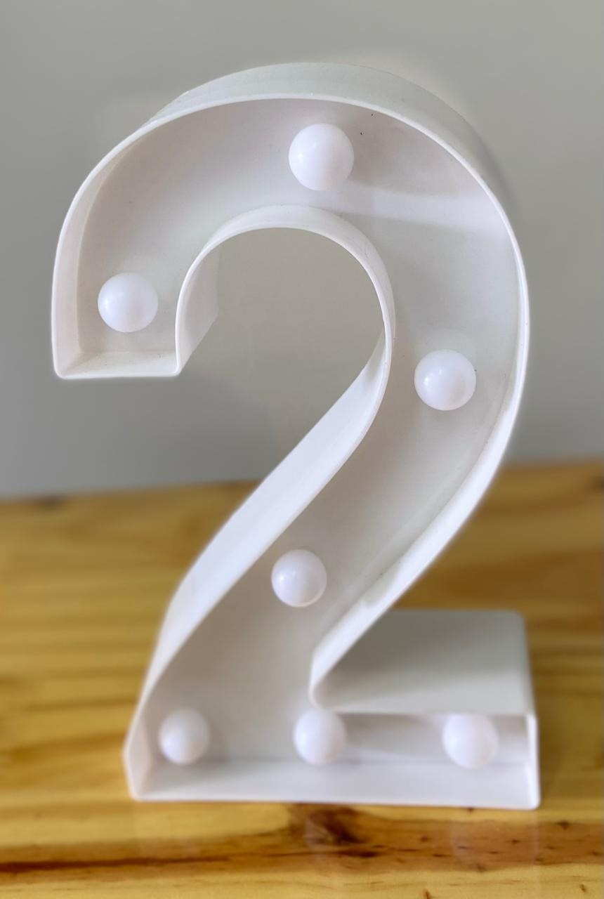 Número 2 Luminoso 22Cm - A FESTA E DECORAÇÃO