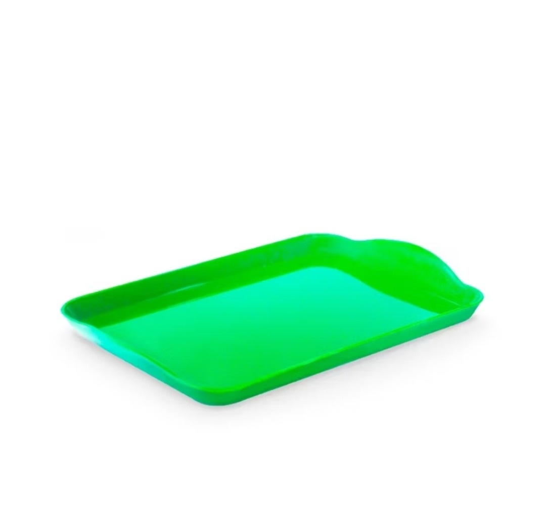 Bandeja Baixa Retangular Verde Neon 20X13  - A FESTA E DECORAÇÃO