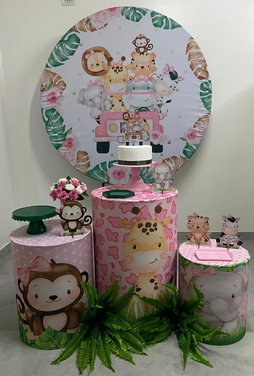  Kit Capas Safari Menina  - A FESTA E DECORAÇÃO