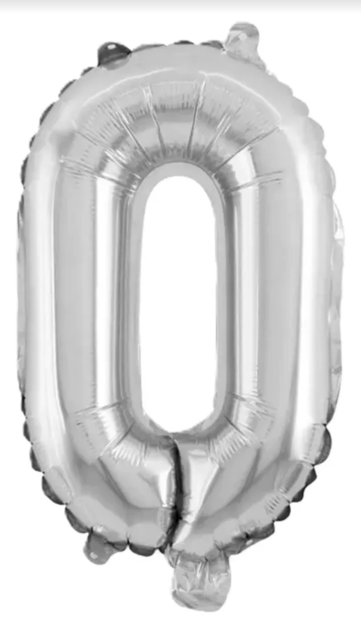 Balão Numero 0 Prata 75Cm  - A FESTA E DECORAÇÃO