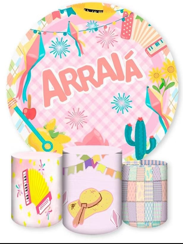 Kit Capa Junino Rosa - A FESTA E DECORAÇÃO