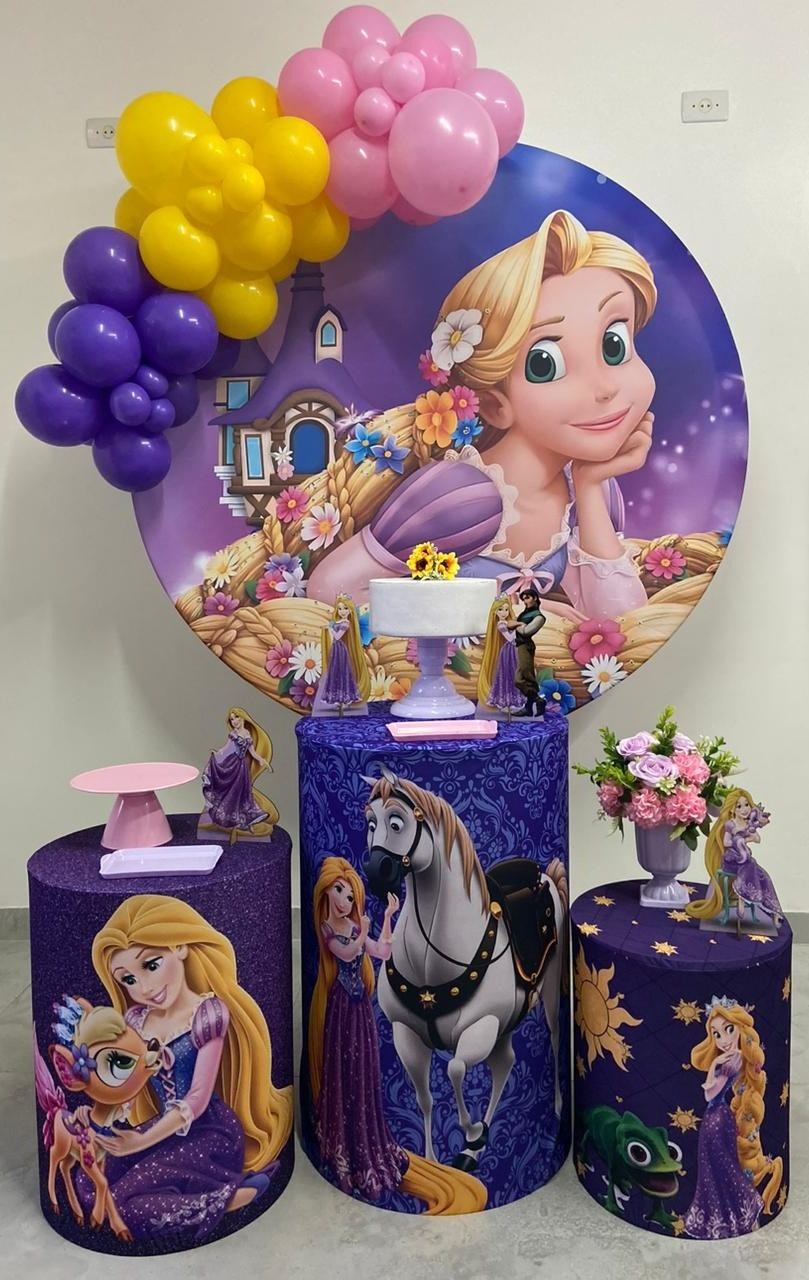Kit Completo Com Balões Rapunzel Enrolados  - A FESTA E DECORAÇÃO