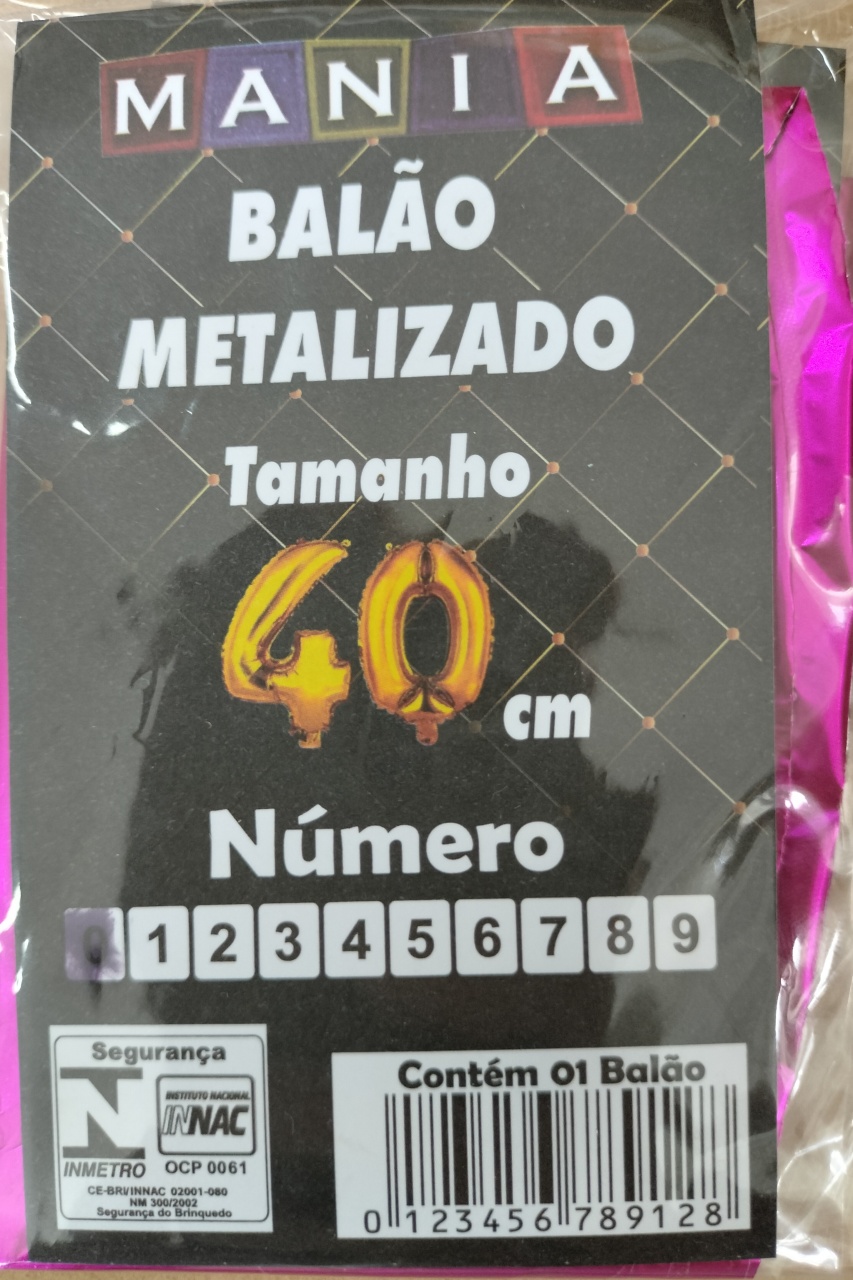 Balão Numero 0 Pink Metalizado 40Cm  - A FESTA E DECORAÇÃO