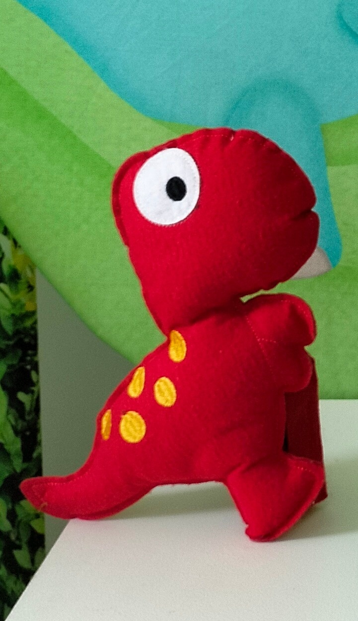 Dinossauro Vermelho Feltro  - A FESTA E DECORAÇÃO