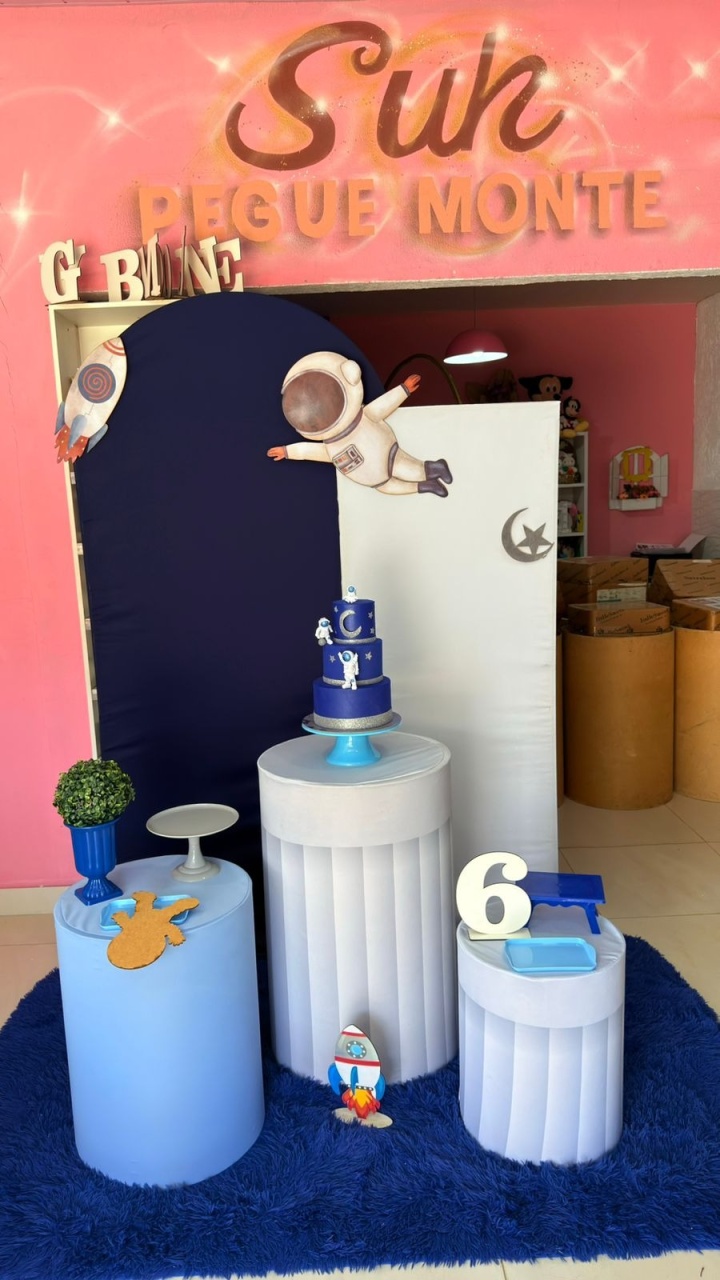Astronauta Romano Azul Marinho + Lateral P Com Cilindros   - suh pegue monte 