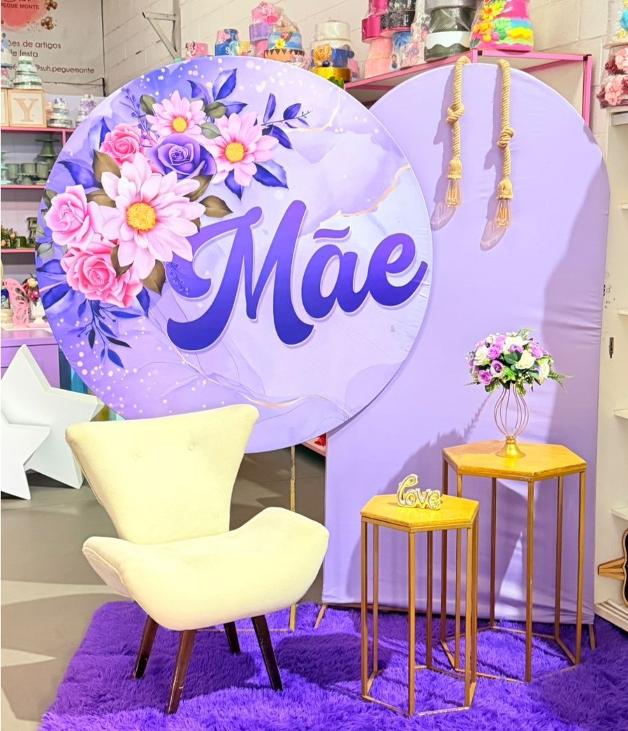 Feliz Dia das Mães 4 Flores Lilas + Romano  - suh pegue monte 