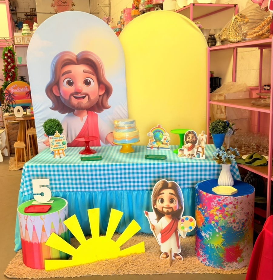 Romano Jesus + Amarelo Candy + Mesa Maleta Com Forro Azul (Cilindro M E P) (O Maior Pintor Do Mundo) - suh pegue monte 