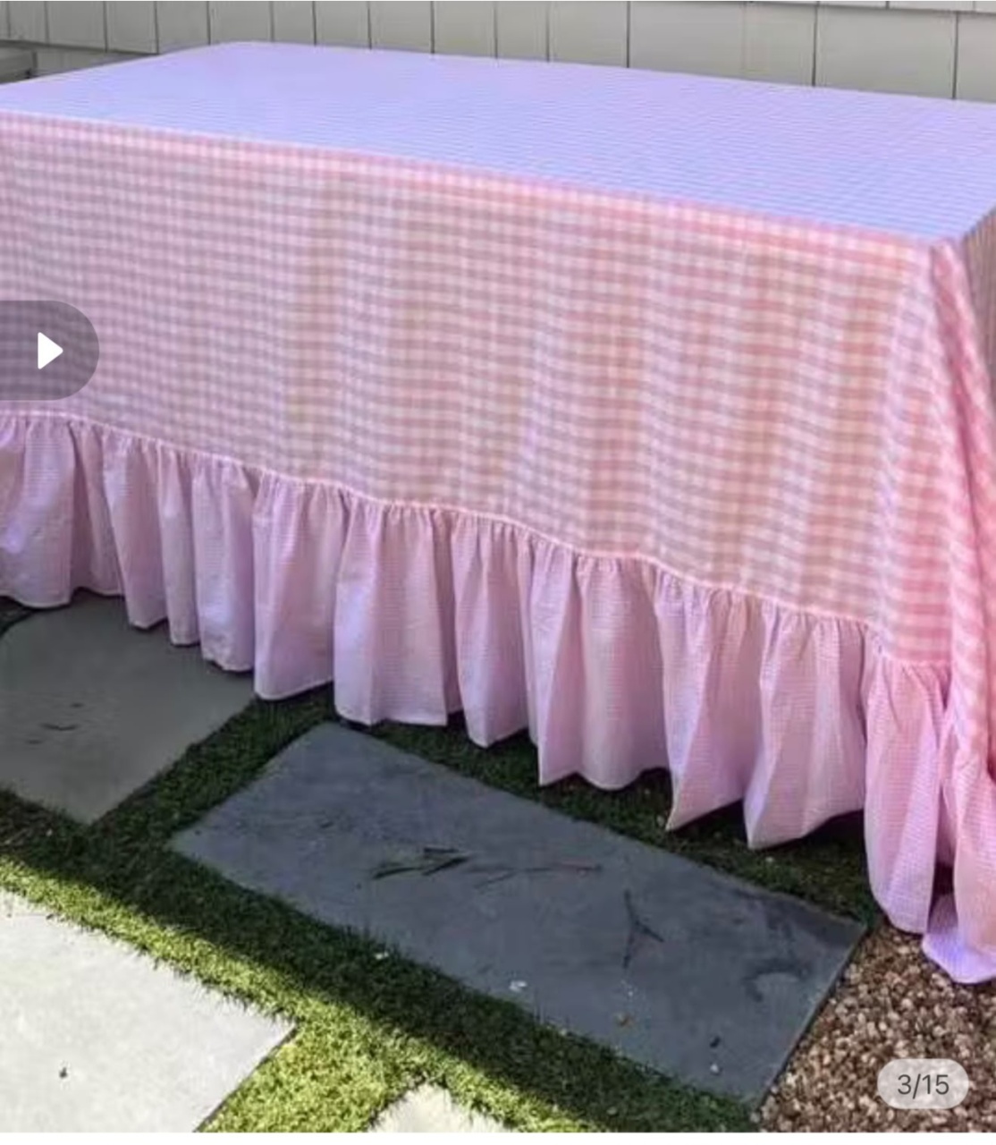 Forro Xadrez Rosa Mesa Decoraçao 8 Lugares - suh pegue monte 