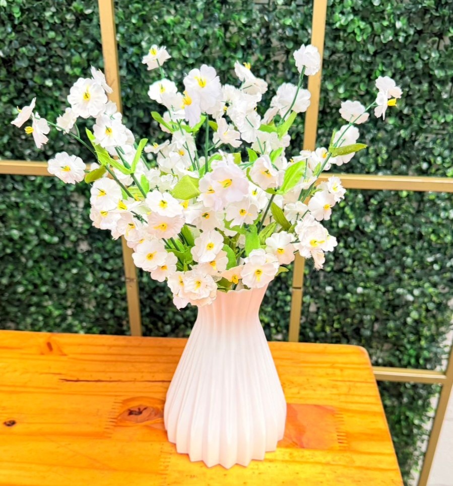 Vaso Branco (M ) + Flor Branca  - suh pegue monte 