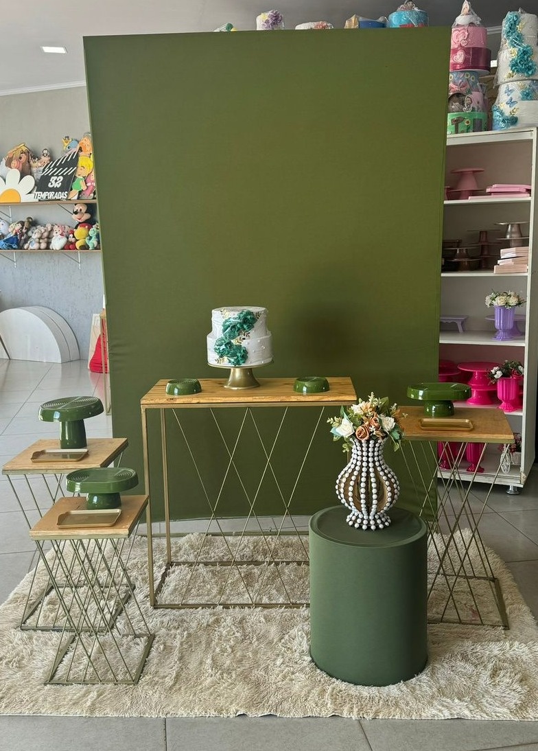 Retangular Verde Musgo + Kit Trançada  - suh pegue monte 