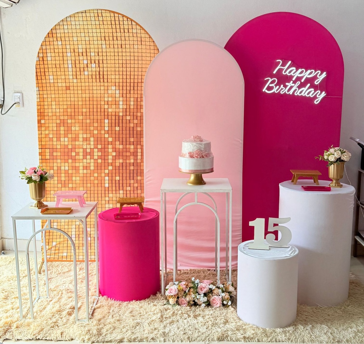 Romanos Pink, Dourado E Rosa Bebe + Meia Lua  - suh pegue monte 